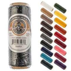 Gudebrod 0.015" 3 Ply Waxed Thread, 500ft. Black