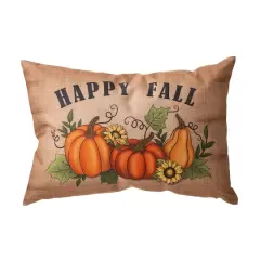 Glitzhome&reg; Faux Burlap Fall Pumpkin Pillow