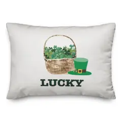 Lucky Clover Basket 14" x 20" Throw Pillow