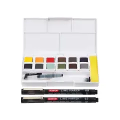 Derwent Line & Wash Paint Pan 12 Color Set