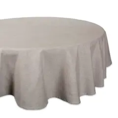DII&reg; 70" Round Natural White Solid Chambray Tablecloth