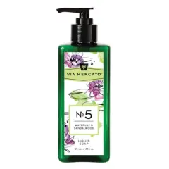 European Soaps Liquid Hand Soap, 12oz. No5 Water Lily & Sandalwood