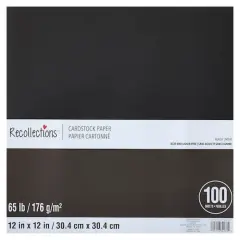 Black 12" x 12" Cardstock Paper by Recollections&trade;, 100 Sheets