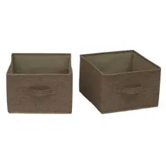 Household Essentials 11.5" Open Storage Box, 2ct. Brown