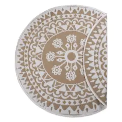 DII&reg; Round Taupe Floral Outdoor Rug, 5ft.