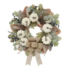 25" Eucalyptus & Pumpkin Floral Wreath by Ashland&reg;