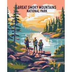 8" x 10" Great Smoky Mountains Paint-by-Number Kit with Wood Display Hanger by Artist's Loft&reg;