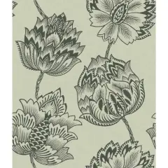 RoomMates Batik Jacobean Peel & Stick Wallpaper Taupe and Black