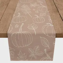 90" Dusty Rose Fall Pattern Cotton Twill Runner