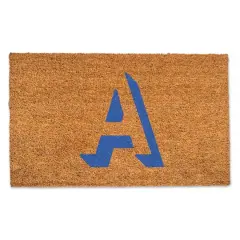 Blue Shadow Monogram Natural Coir Doormat A