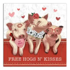 Free Hogs & Kisses Canvas Wall Art