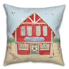 Santa's Beach House Pillow