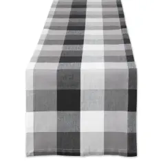 DII&reg; 108" Tri-Color Check Table Runner Black