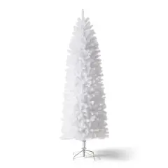 7.5ft. Unlit White Pencil Tinsel Artificial Christmas Tree