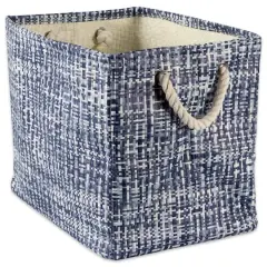 DII&reg; Large Tweed Rectangle Woven Paper Storage Bin Nautical Blue