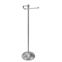 SunnyPoint 24.5" Black Nickel Bathroom Free Standing Toilet Tissue Paper Holder with Reserve Function