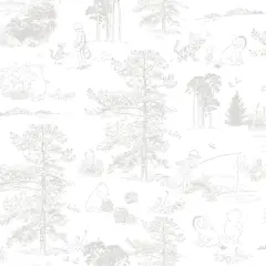 RoomMates Winnie The Pooh Gray Toile Peel & Stick Wallpaper