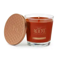 Root Candles 6.3oz. Small Scented Honeycomb Veriglass Jar Candle Fireside