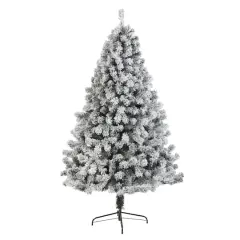 7ft. Unlit Flocked West Virginia Fir Artificial Christmas Tree