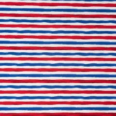 SINGER Horizontal Red, White & Blue Stripe Cotton Fabric