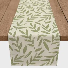Rough Leaf Pattern 2 16" x 90" Poly Twill Table Runner
