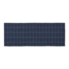 DII&reg; Variegated Plaid Recycled Yarn Floor Runner, 2ft. x 3" x 6ft. French Blue Plaid