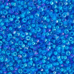 Miyuki&reg; 11/0 Glass Seed Beads, 22g Blue Azure Transparent AB