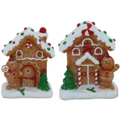 Gingerbread Houses with Gingerbread Boy & Girl Christmas Decoration Set