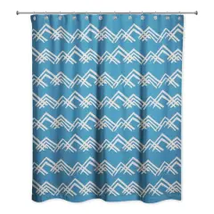 Blue Mountain Pattern Shower Curtain