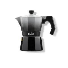JoyJolt&reg; Italian Moka Pot 3 Cup Stovetop Aluminum Espresso Maker Black