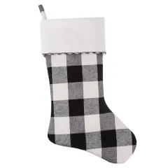 Haute Decor HangRight&trade; 20" Black & White Buffalo Check Stocking, 2ct.
