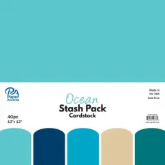 PA Paper&trade; Accents Ocean Stash Pack 12" x 12" Paper, 40 Sheets
