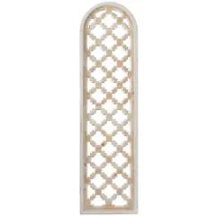 Brown Wood Carved Trellis Geometric Wall Decor 13" x 1" x 49"