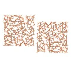 20" Copper Metal Contemporary Abstract Wall D&eacute;cor Set