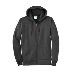 Port & Company&reg; Tall Essential Fleece Full-Zip Hooded Sweatshirt Charcoal