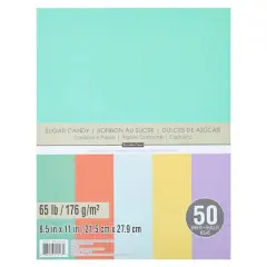 8.5" x 11" 65lb. Cardstock Paper Pack by Recollections&trade;, 50 Sheets Sugar Candy