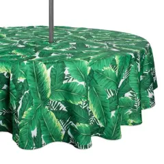 DII&reg; 60" Round Banana Leaf Outdoor Tablecloth with Zipper