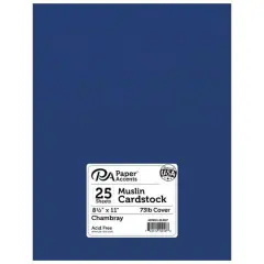 PA Paper&trade; Accents 8.5" x 11" 73lb. Smooth Cardstock, 25 Sheets Chambray