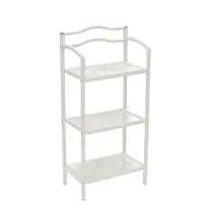 Household Essentials 3-Tier Metal Bathroom Storage Shelf White