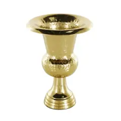 11" Gold Textured Metal Vase