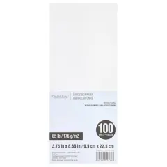 3.75" x 8.875" White Cardstock by Recollections&trade;, 100 Sheets