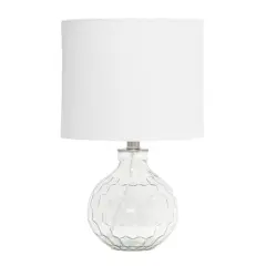 Lalia Home 18" Clear Honeycomb Glass Table Lamp with White Shade