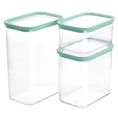 Martha Stewart Mint Green Rectangular Plastic Stackable Container Set