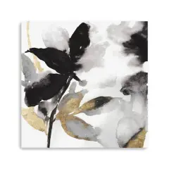 Lumaprints Black Petals Gold Leaves I Gicl&eacute;e Canvas