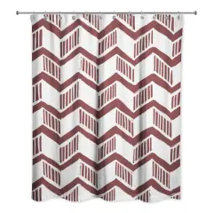 Chevron Shower Curtain Maroon