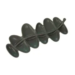 Hello Honey&reg; 20.5" Matte Brown Stoneware Abstract Leaf Shaped Plate