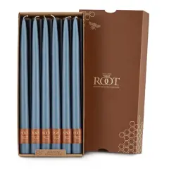 Root Candles 12" Unscented Taper Candles, 12ct. Williamsburg Blue