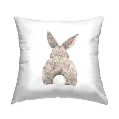 Stupell Industries Fluffy Bunny Tail Cute Pet, Fluffy Bunny Tail Cute Pet Decorative Printed Throw Pillow