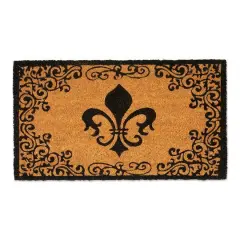 DII&reg; Regal Fleur De Lis Vinyl Back Coir Doormat