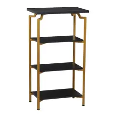 Household Essentials Crown 43" 4-Tier Bookshelf Black